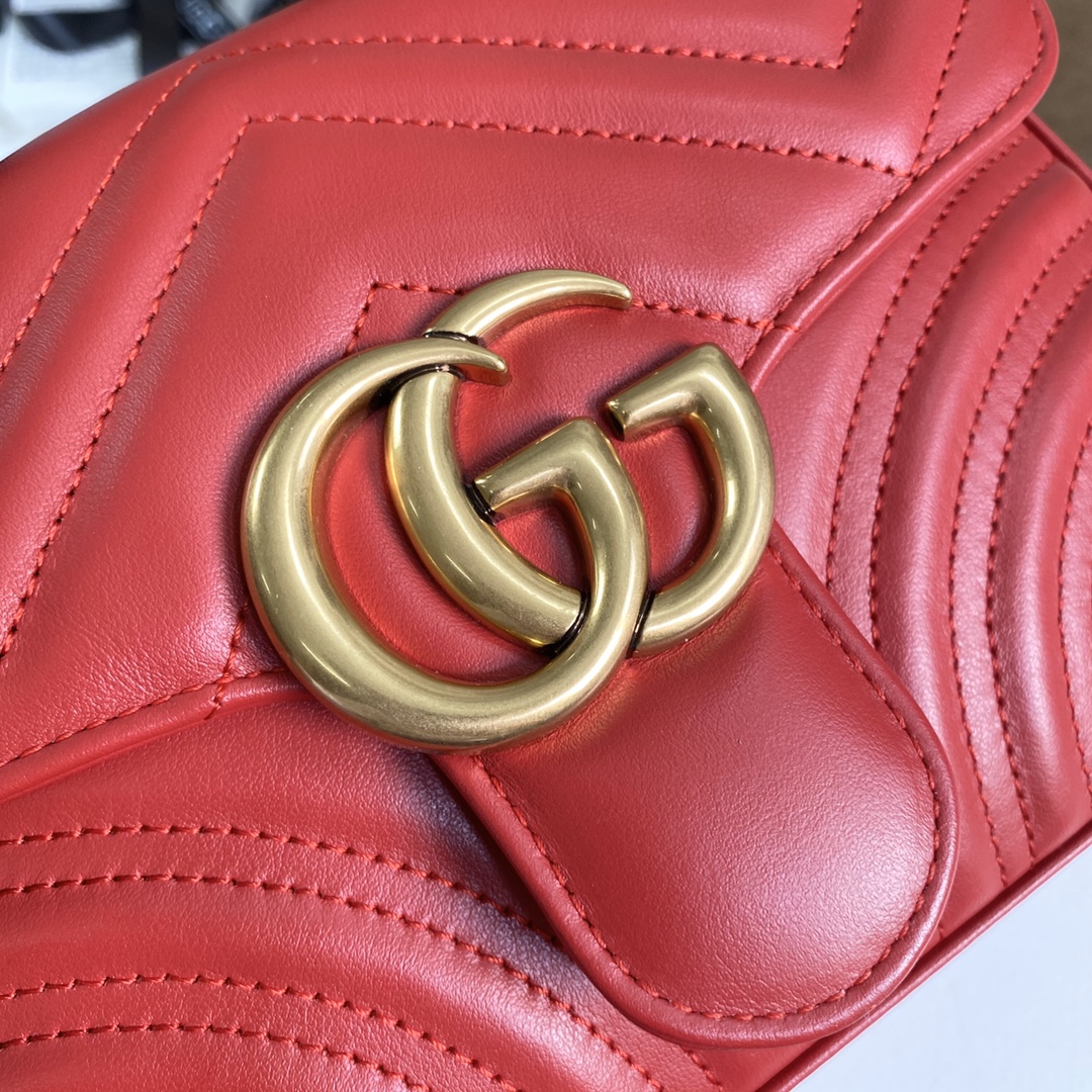 Gucci GG Marmont Mini Top Handle Bag Shoulder Bag 547260 Red